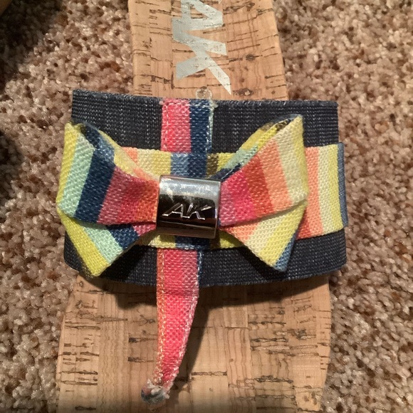 Anne Klein Sport sandal denim cork wedgie size 5.5-6 - Picture 3 of 5